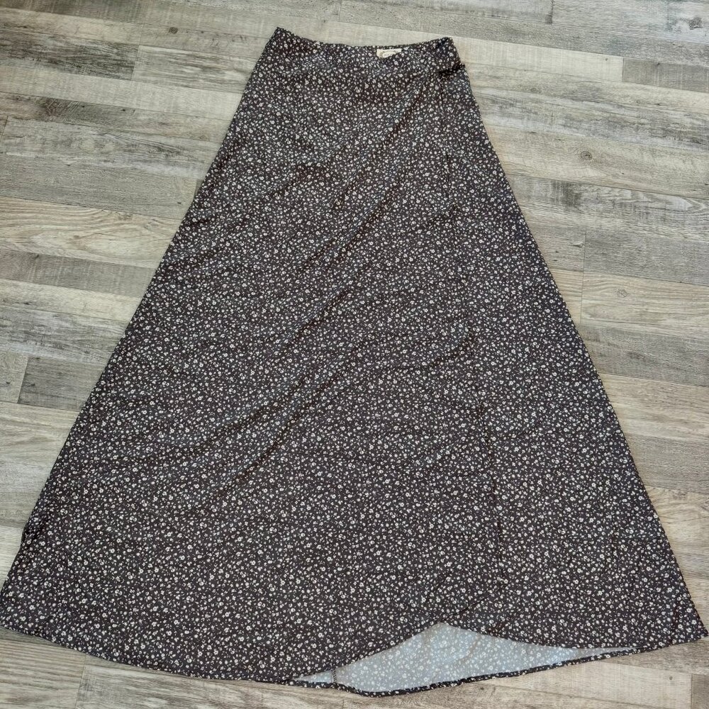 Joyfolie Brown Floral Maxi Skirt